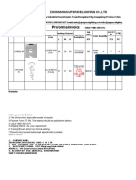 Proforma Invoice: Zhongshan Upspacelighting Co.,Ltd