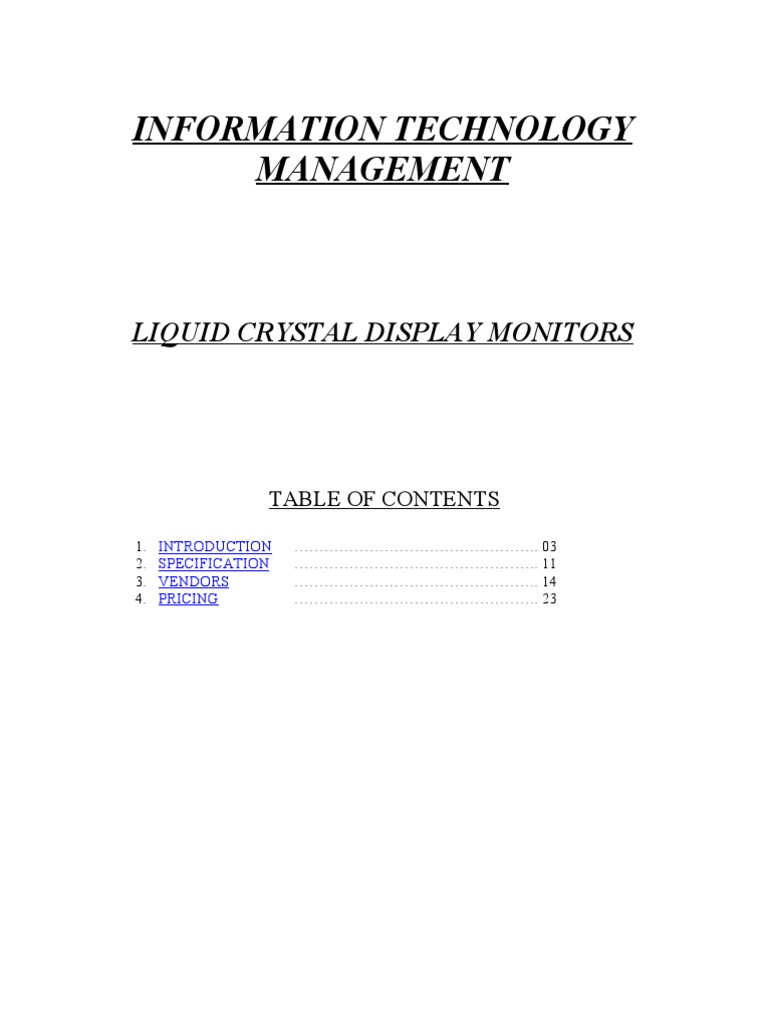 LCD Technology Overview and Applications | PDF | Liquid Crystal Display ...