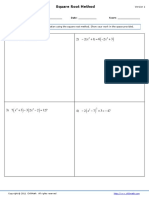 Worksheets Square Root Method Version 1