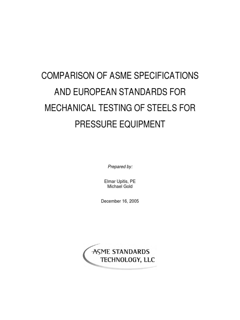 Comparision Spec. For Mechanical Testing ASTM & EN | PDF | Steel ...