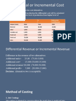 Calculate Differential Costs and Revenues Between Production Levels