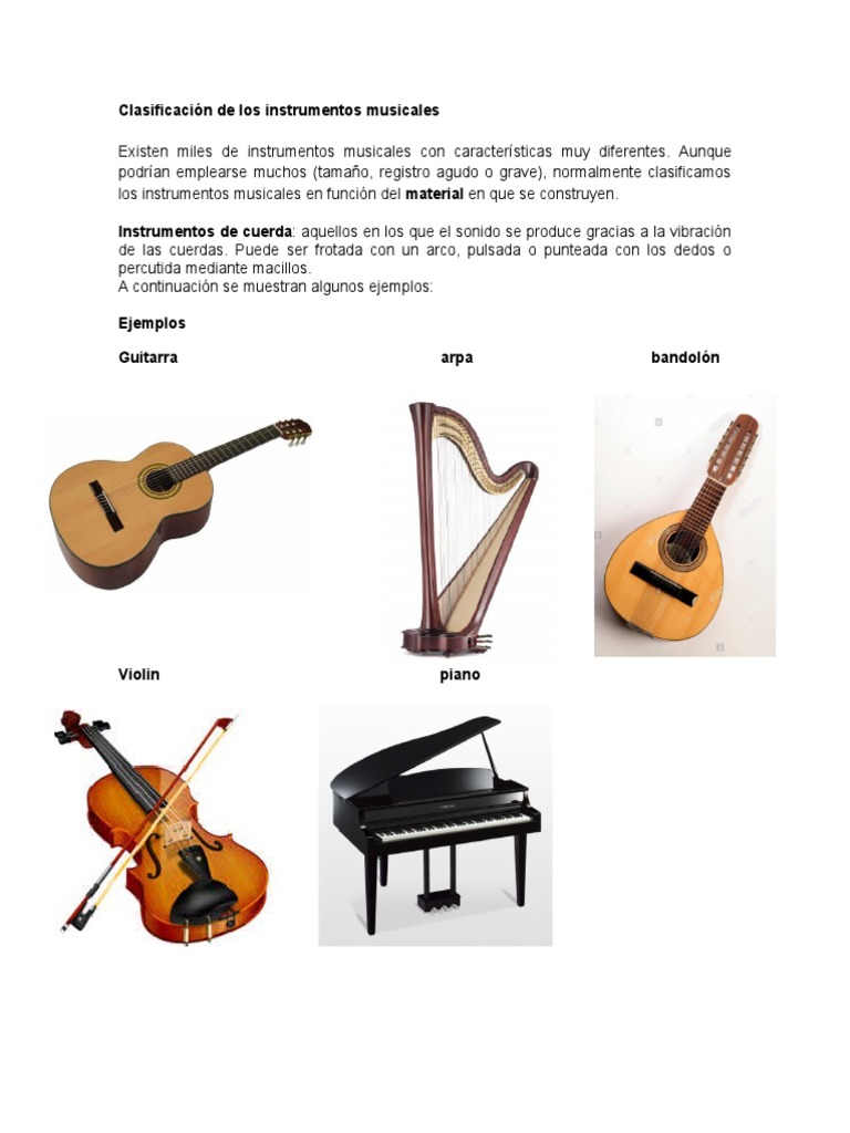 Clasificación de Los Instrumentos Musicales | PDF
