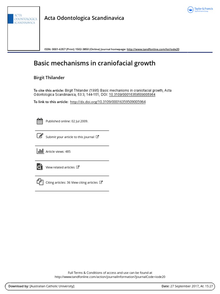 Mechanisms of Craniofacial Growth | PDF | Skull | Bone
