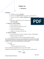 Chapter One: 1.1 Axiom of Probability