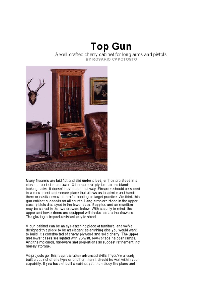Gun Cabinet Blueprints | PDF | Door | Cabinetry for Free Printable Gun Cabinet Plans