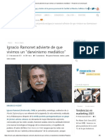 Ignacio Ramonet Advierte de Que Vivimos Un "Darwinismo Mediático" - Portal de La Comunicació