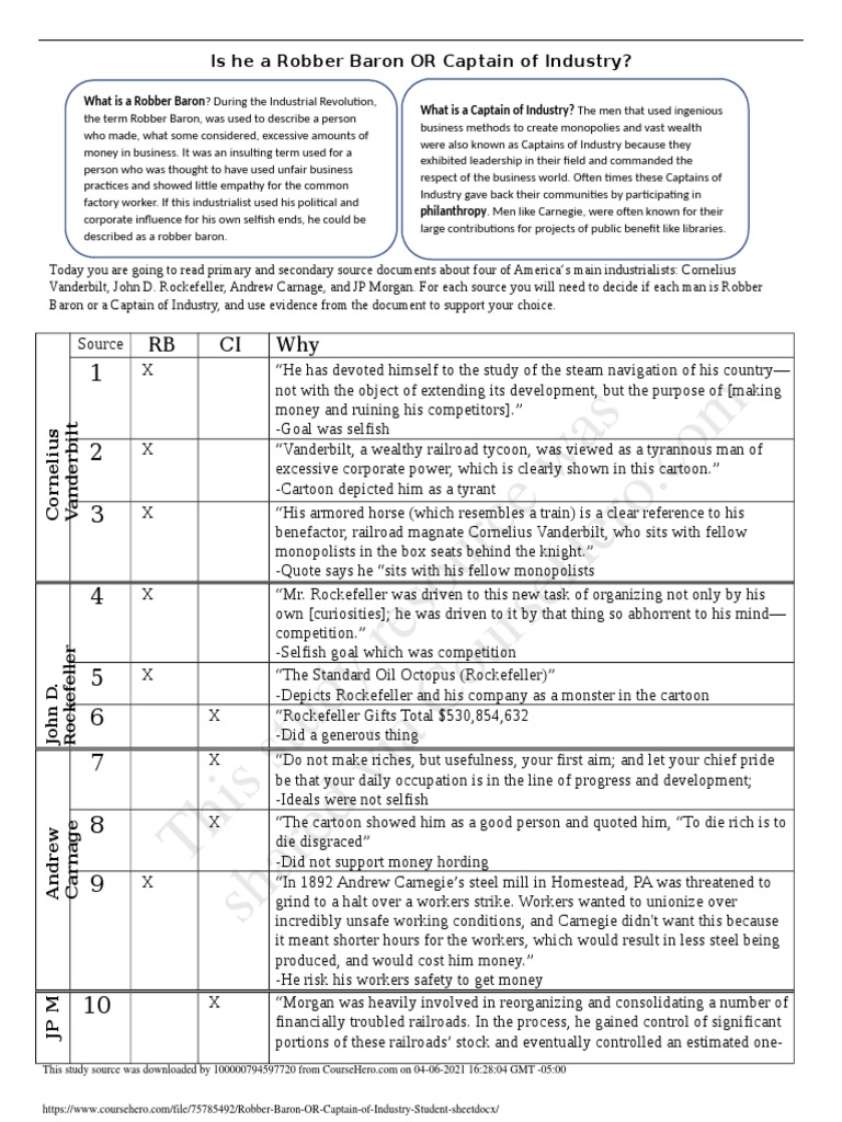 This Study Resource Was: RB CI Why | PDF | John D. Rockefeller | Economies