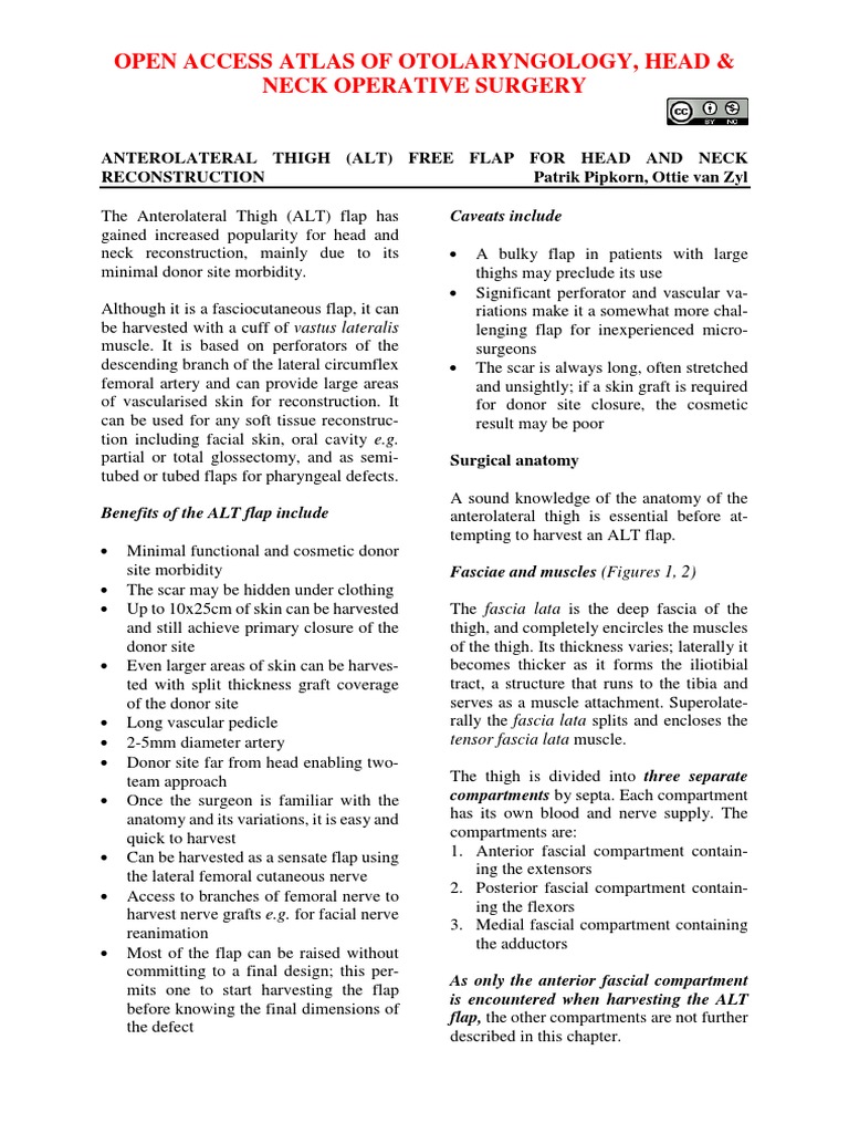 ALT Free Flap for Head and Neck Surgery | PDF | Otorhinolaryngology ...