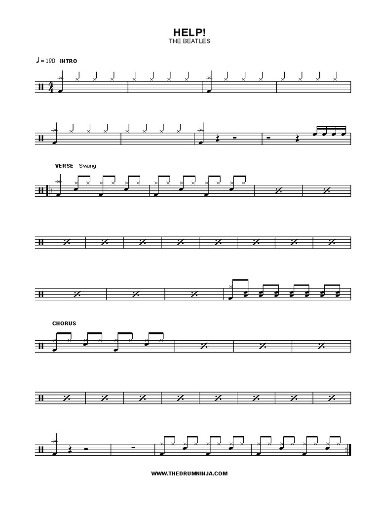 Fire On High ELO Drum Sheet Music Transcription