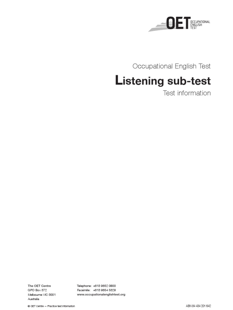 Listening Sub-Test - Test Information | PDF | Language Arts & Discipline