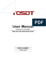 User Manual: Ultrasonic Humidifier