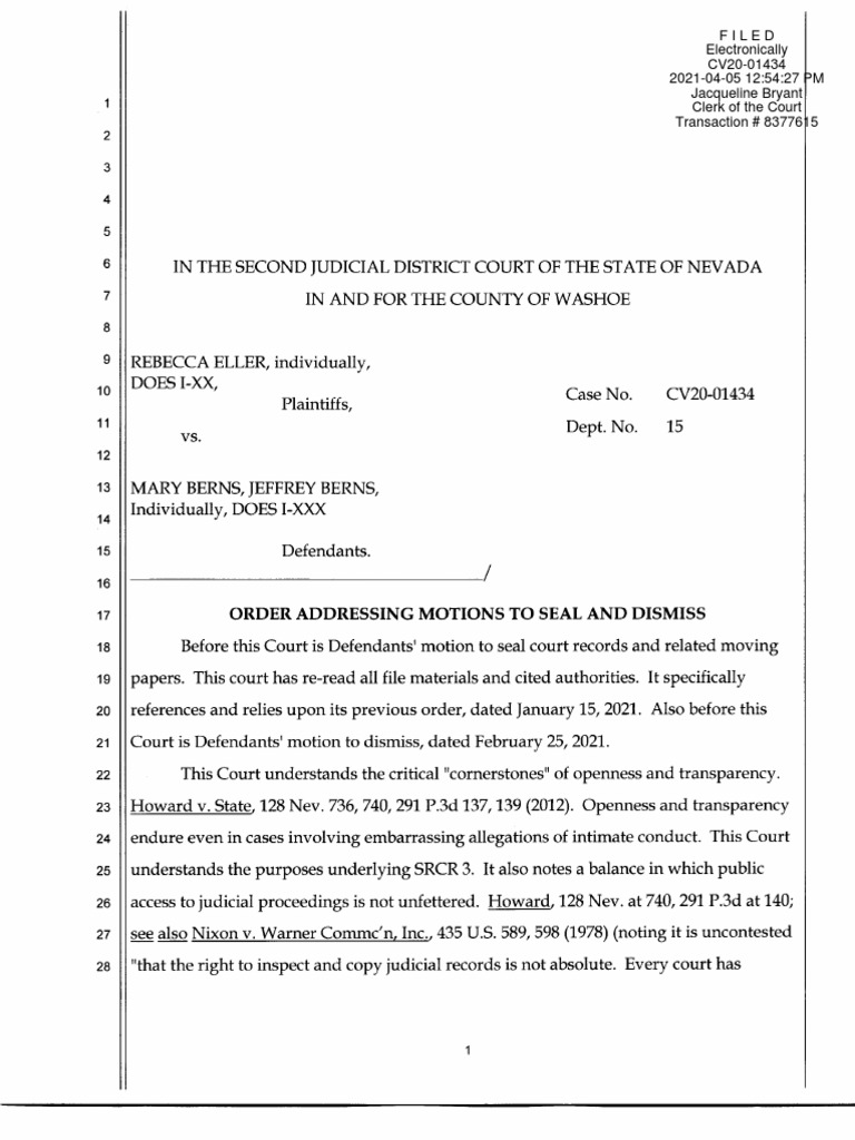 Order Addressing Motions To Seal and Dismiss PDF