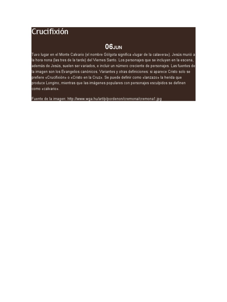 La Crucifixión de Jesús en el Calvario | PDF | Crucifixion de jesus ...