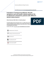 Evaluation of Temporomandibular Disorder Symptoms and Oral Health-Related Quality of Life in Adolescent Orthodontic Patients With Different Dental Malocclusions