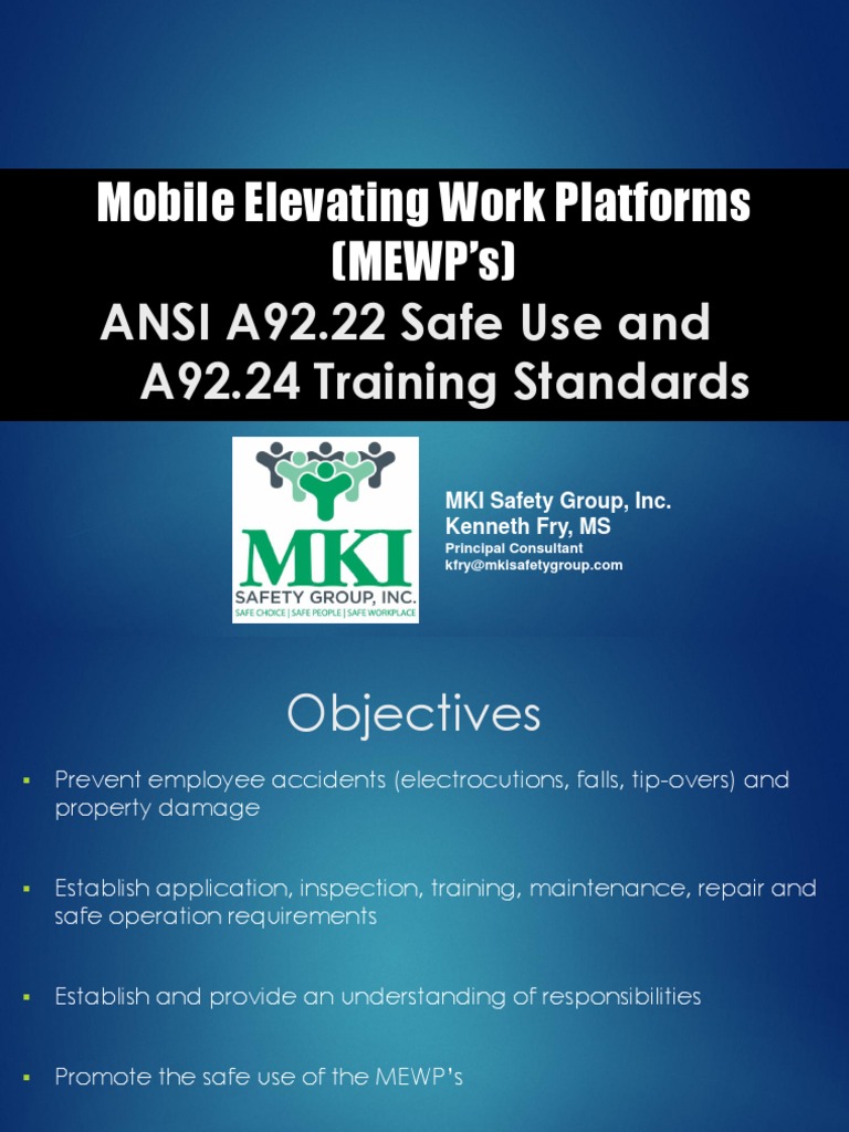 Mobile Elevating Work Platforms MEWPs Presentation | PDF | Risk ...