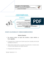 Actividades de Orden y Valor Absoluto de Los Enteros