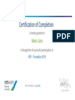 Certification of Completion: Marco Jara