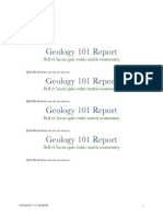 Geology 101 Report Geology 101 Report Geology 101 Report Geology 101 Report