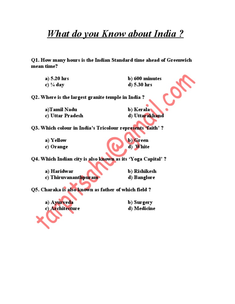 Quiz on Indian Geography and Culture | PDF