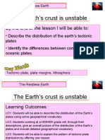 The Earth's Crust Is Unstable: by The End of The Lesson I Will Be Able To