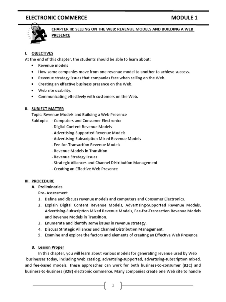 Revenue Models For Web Businesses Pdf E Commerce Subscription