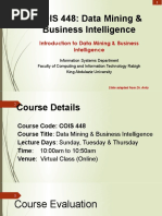 Introduction To Data Mining & Business Intelligence