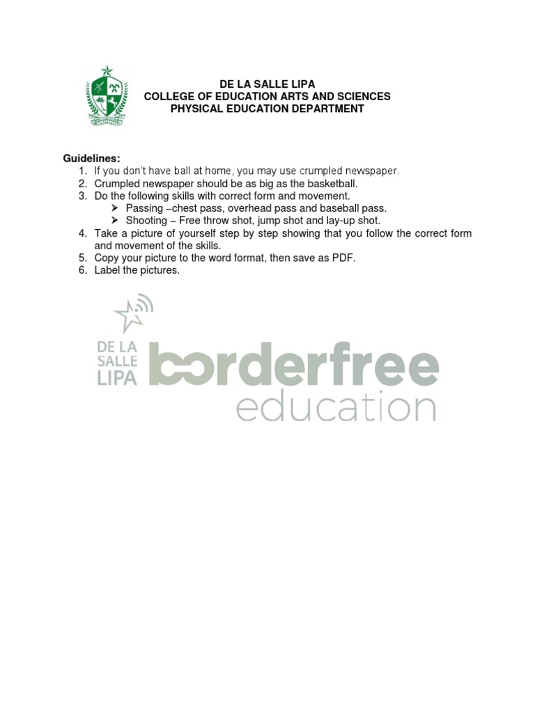 Formative Assessment 1-Demonstration of Skills With Correct Form and ...