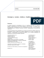 NCH2182.Of1995Hormigón y Mortero - Aditivos - Clasificación y Requisitos