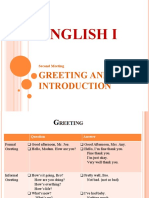 Greeting and Introduction