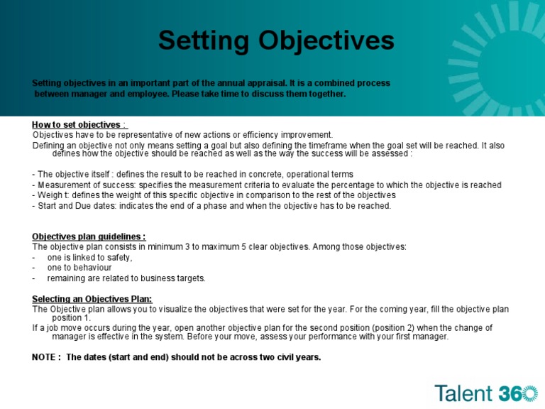 Objectives Guide Lines en | PDF