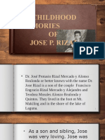 Childhood Memories OF Jose P. Rizal