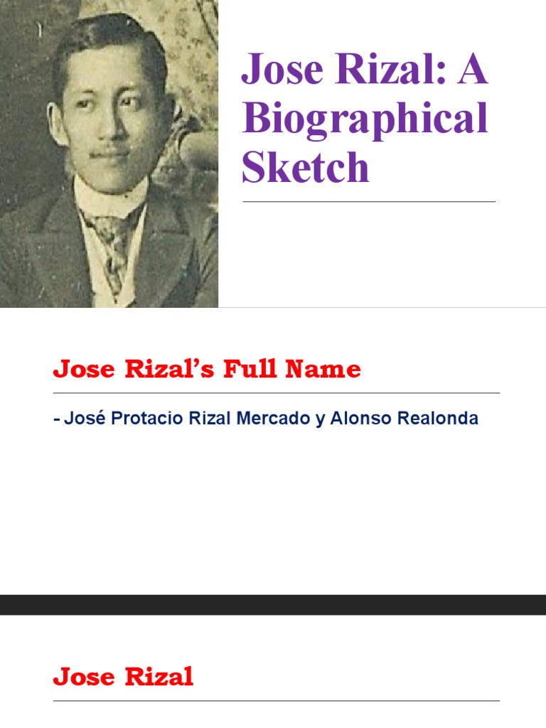 Jose Rizal Biological Sketch | PDF