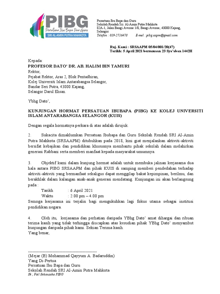 Surat Kunjungan Hormat Pdf