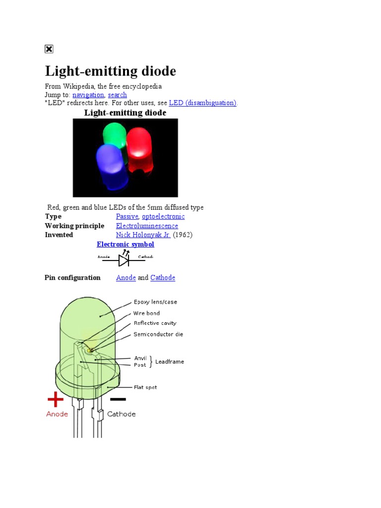 Light-emitting diode - Simple English Wikipedia, the free encyclopedia