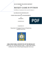 Fantasy Cricket Game Using Python(Intershala Project)