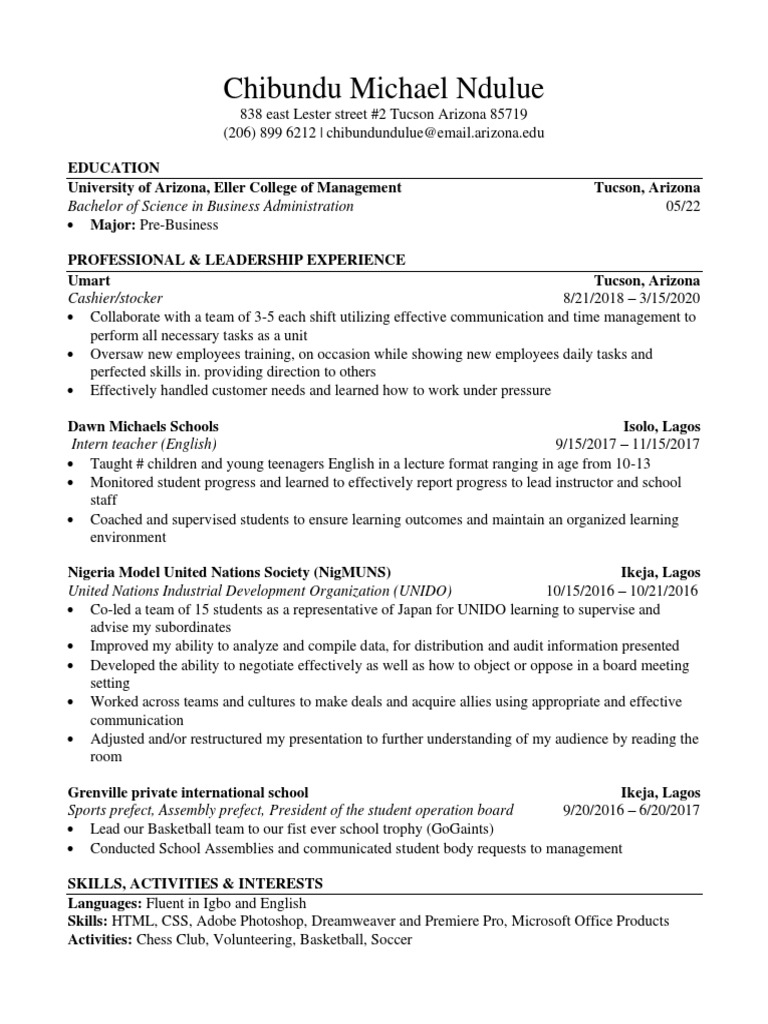 Eller Resume PDF Communication Cognition Eller Resume PDF Communication Cognition
