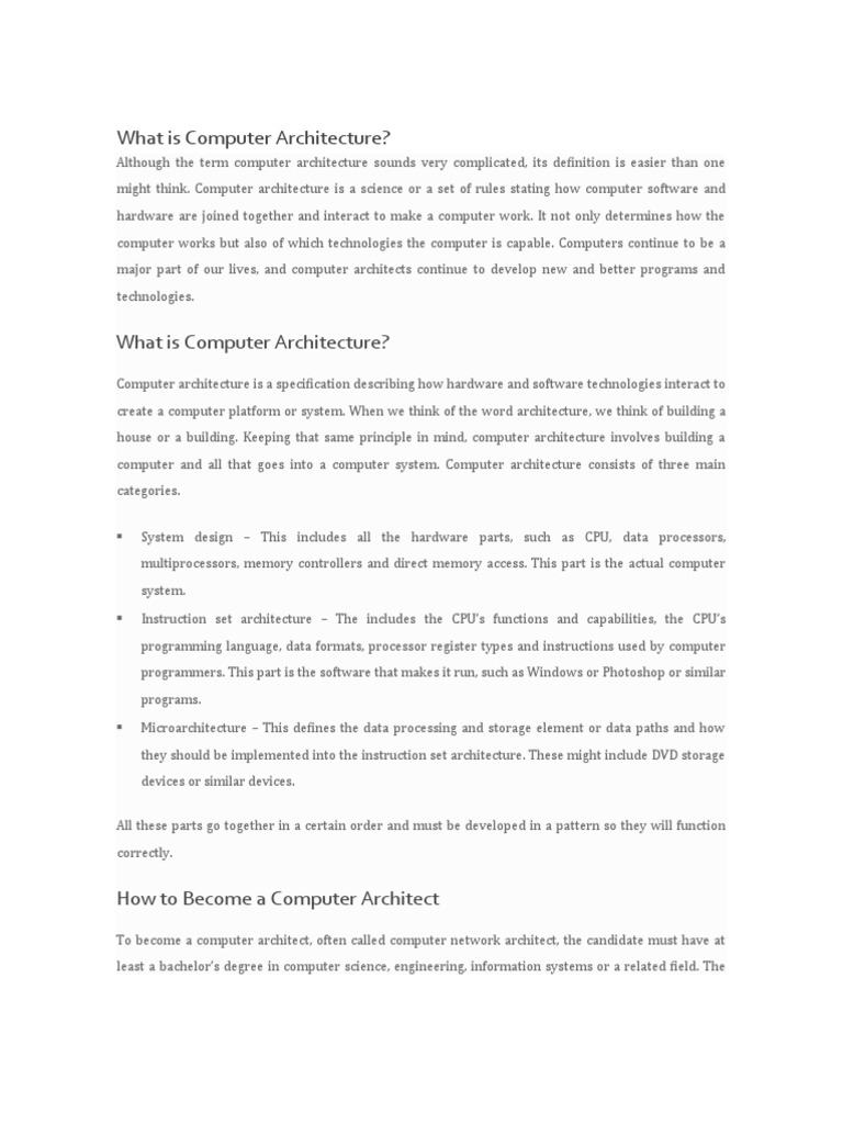 02 3 What Is Computer Architecture | PDF | Computer Architecture ...