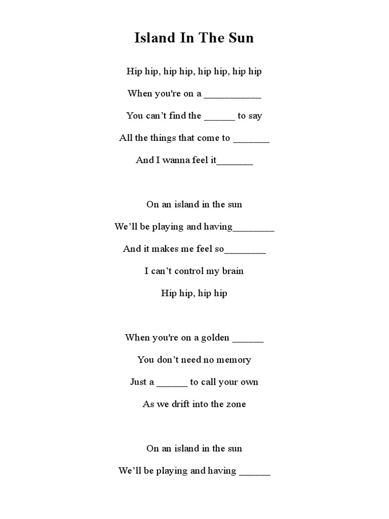 Why This Island in the Sun Lyric Is Wilfully Misunderstood