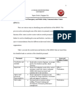 Areas and Facilities of Emergency and Public Safety Communications Center (Epscc)