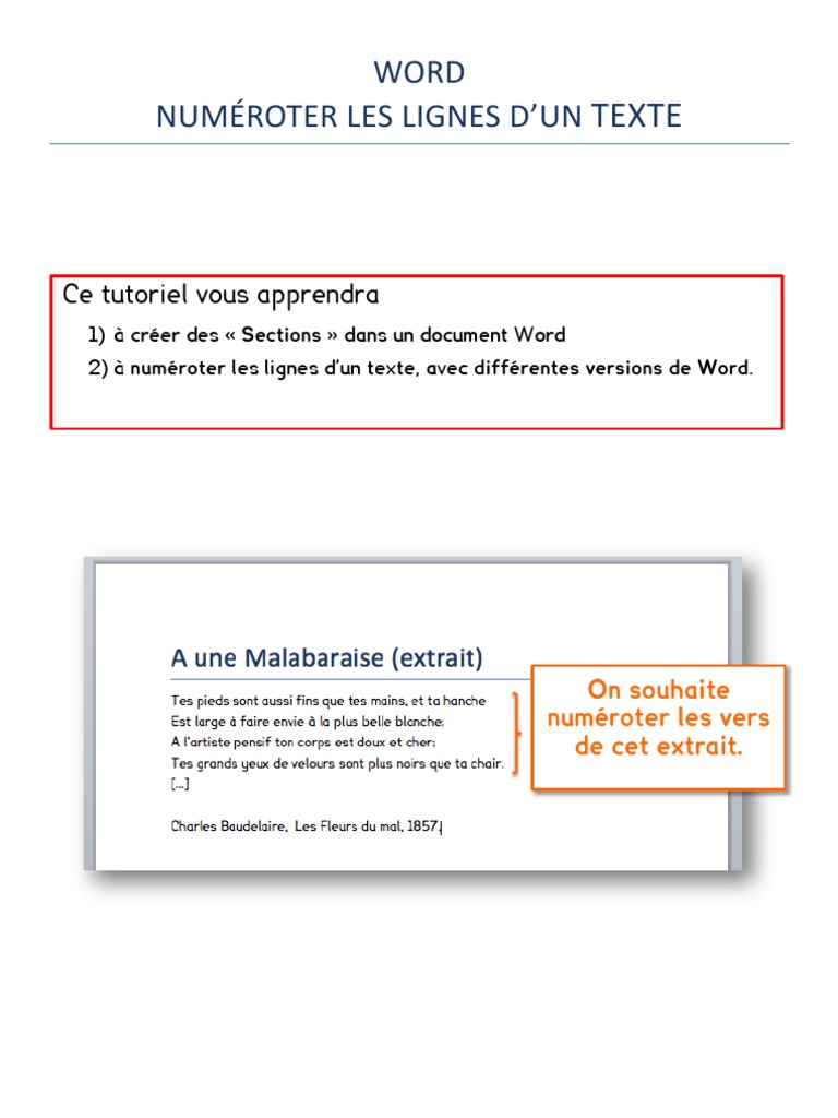 Comment Numeroter Les Lignes Sur Word Word - Numéroter Les Lignes D'un Texte | PDF