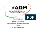 Romo Ríos Cristian Matricula: ES172003294 Internacionalización Del Derecho en Su Ámbito Publico Actividad Integradora 6