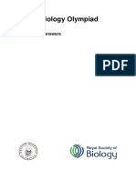 British Biology Olympiad: Sample Paper Answers