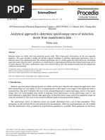 Analytical Approach To Determine Speed-Torque Curve of Induction Motor From Manufacturer Data