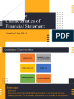 Qualitative Characteristics of Financial Statement: Donna Rose S. Fegi BSA 2-A