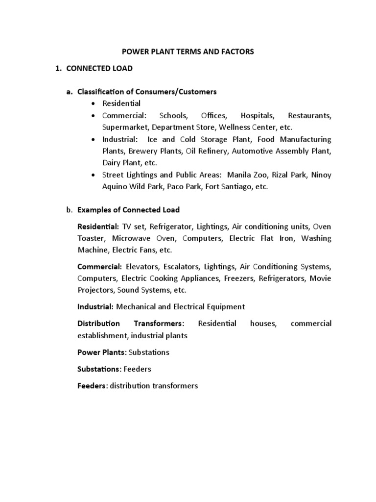 Power Plant Terms and Factors Explained | PDF | Power Station ...