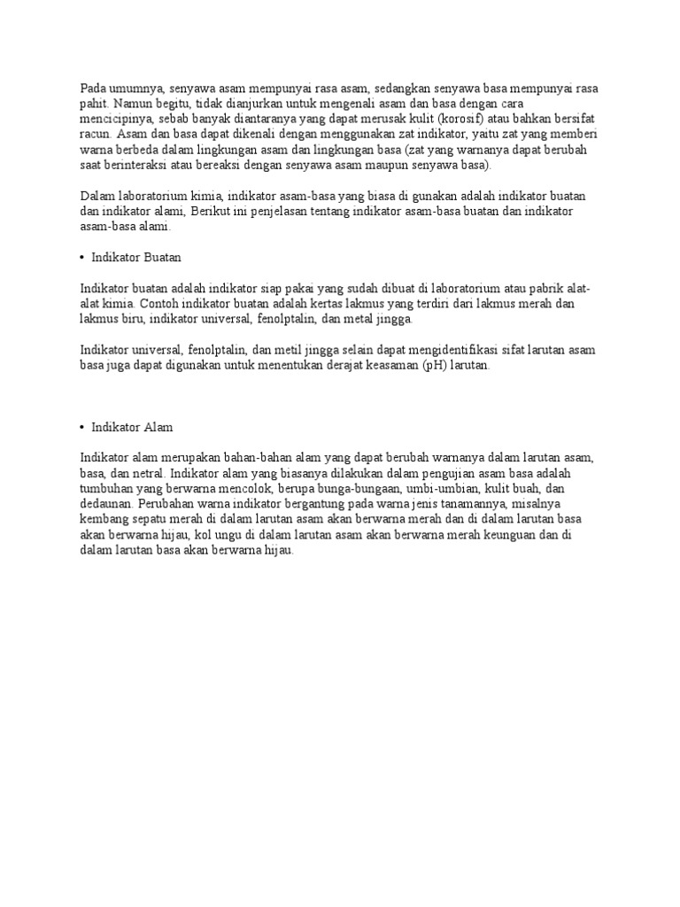 Indikator Buatan Alami