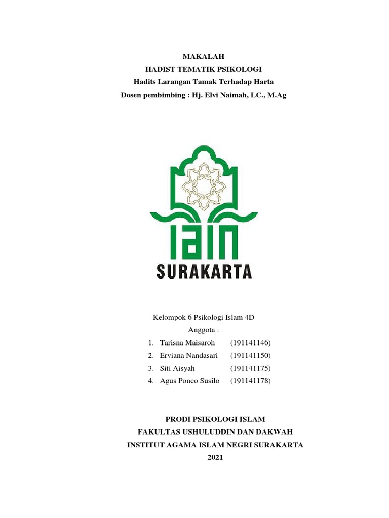 Larangan Tamak Terhadap Harta dalam Islam | PDF