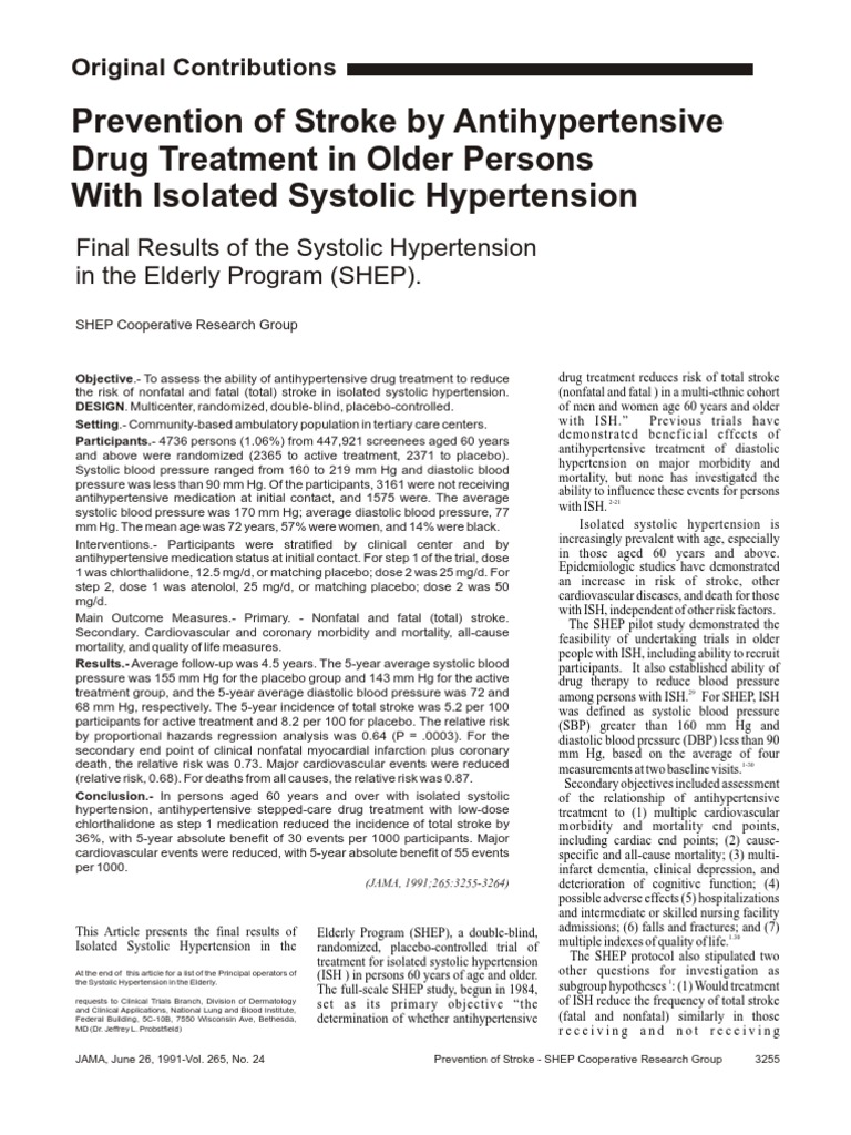 Shep Trial | PDF | Hypertension | Cardiovascular Diseases