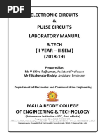 Electronic Circuits & Pulse Circuits Laboratory Manual B.Tech (Ii Year - Ii Sem) (2018-19)