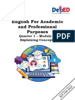 English For Academic and Professional Purposes: Quarter 1 - Module 5: Explaining Concepts